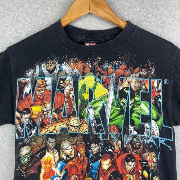Vtg Marvel Shirt Mens Small Mad Engine Y2K USA Comic Book Superhero Character - Picture 3 of 11